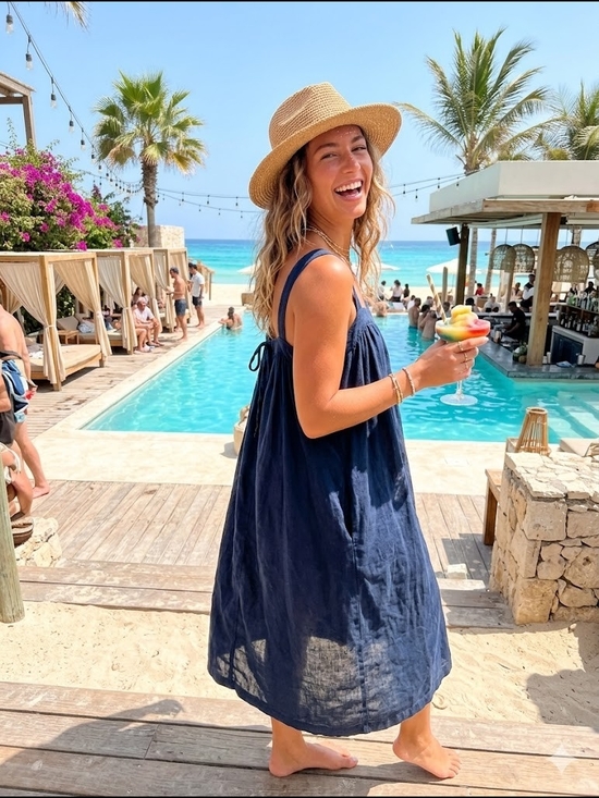 Joe Fresh Dresses & Skirts - Linen Sundress Beach Vacation Summer Sheer Fisherman Oversized Breathable